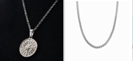 Stylish Stainless Steel Compass Pendant Necklace for Hip Hop Fashion - Image 3