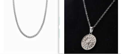 Stylish Stainless Steel Compass Pendant Necklace for Hip Hop Fashion - Image 6