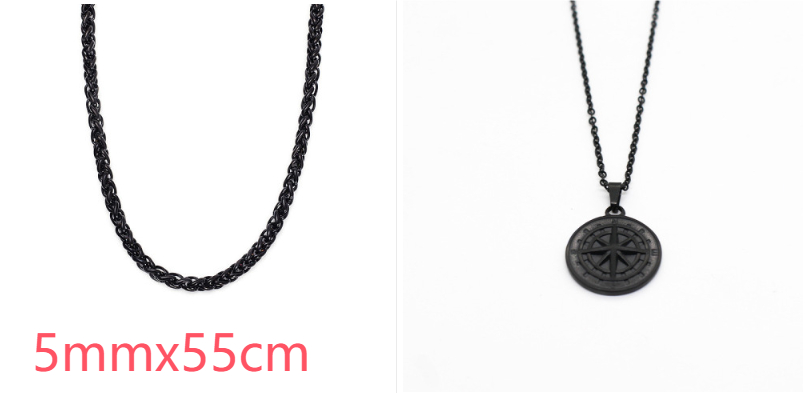 Stylish Stainless Steel Compass Pendant Necklace for Hip Hop Fashion - Image 18