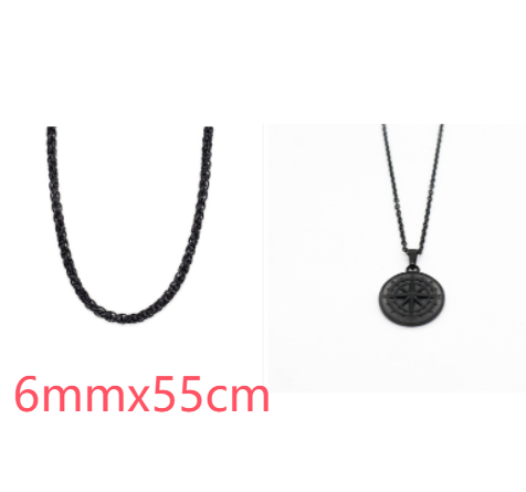 Stylish Stainless Steel Compass Pendant Necklace for Hip Hop Fashion - Image 19