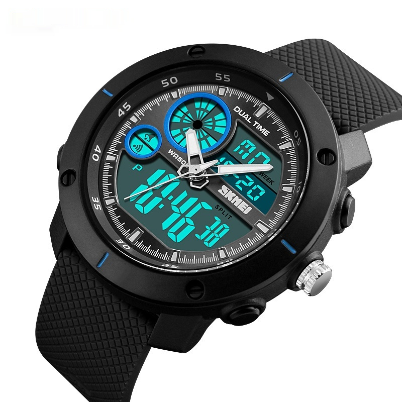 Waterproof Double Display Sports Watch for Students - Dual Time Calendar Chronograph Electronic Timepiece - Image 9
