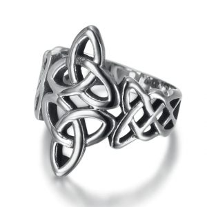 Asgard Handcrafted Triquetra and Celtic Knot Ring in Durable Stainless Steel