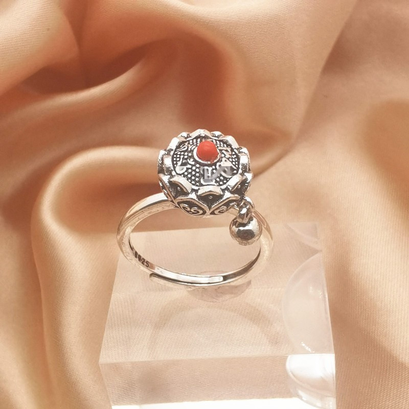 Vintage Six Word Mantra Enamel Spinning Ring for Anxiety Relief