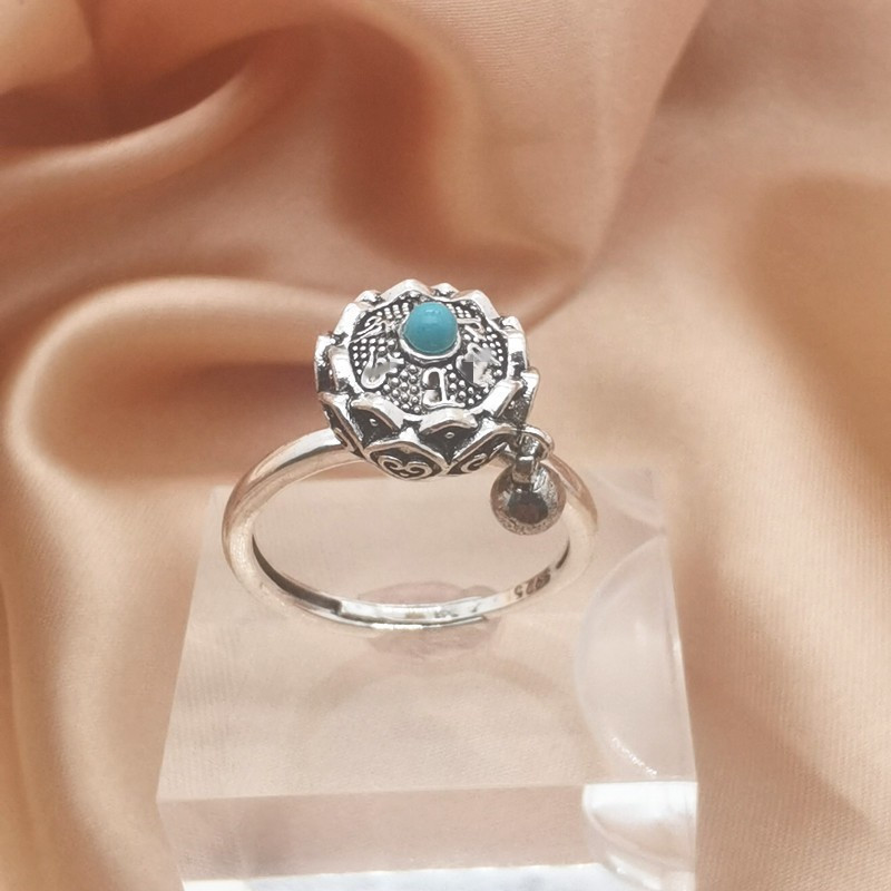 Vintage Six Word Mantra Enamel Spinning Ring for Anxiety Relief - Image 3