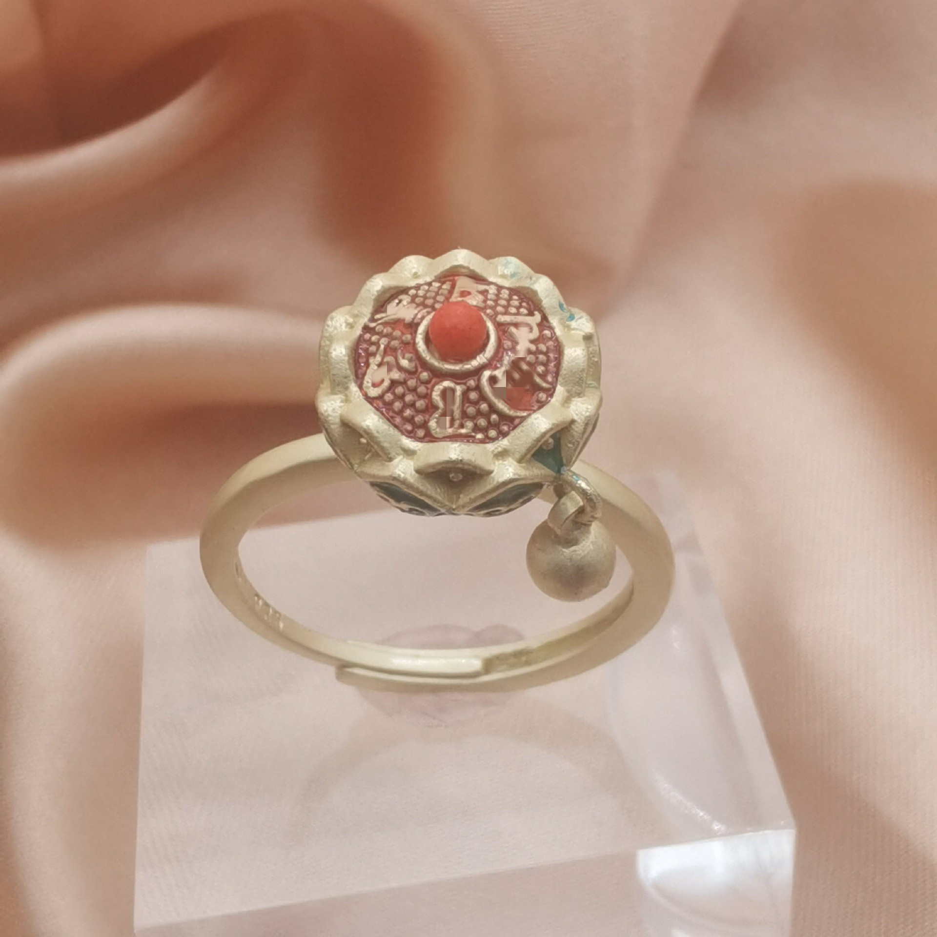 Vintage Six Word Mantra Enamel Spinning Ring for Anxiety Relief - Image 5