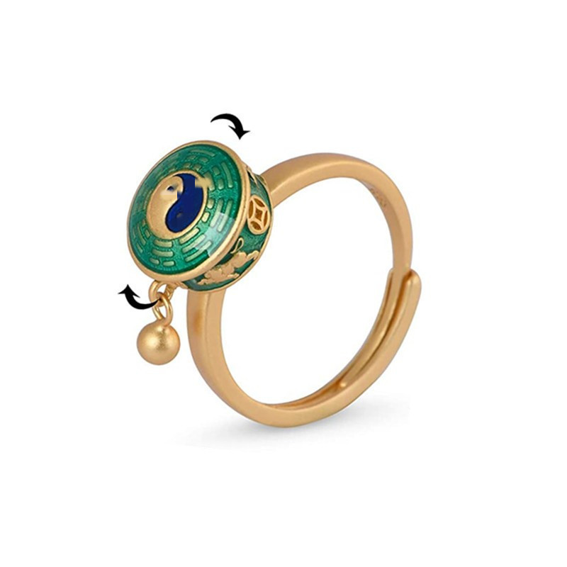 Vintage Six Word Mantra Enamel Spinning Ring for Anxiety Relief - Image 7