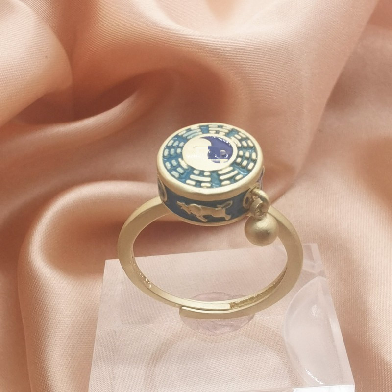 Vintage Six Word Mantra Enamel Spinning Ring for Anxiety Relief - Image 9