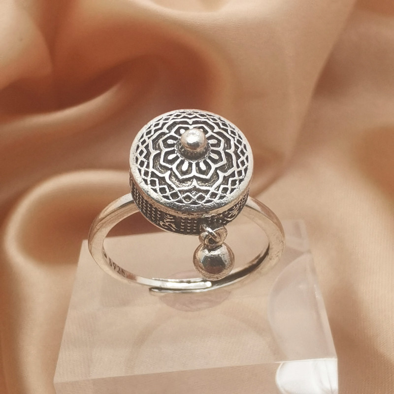 Vintage Six Word Mantra Enamel Spinning Ring for Anxiety Relief - Image 10