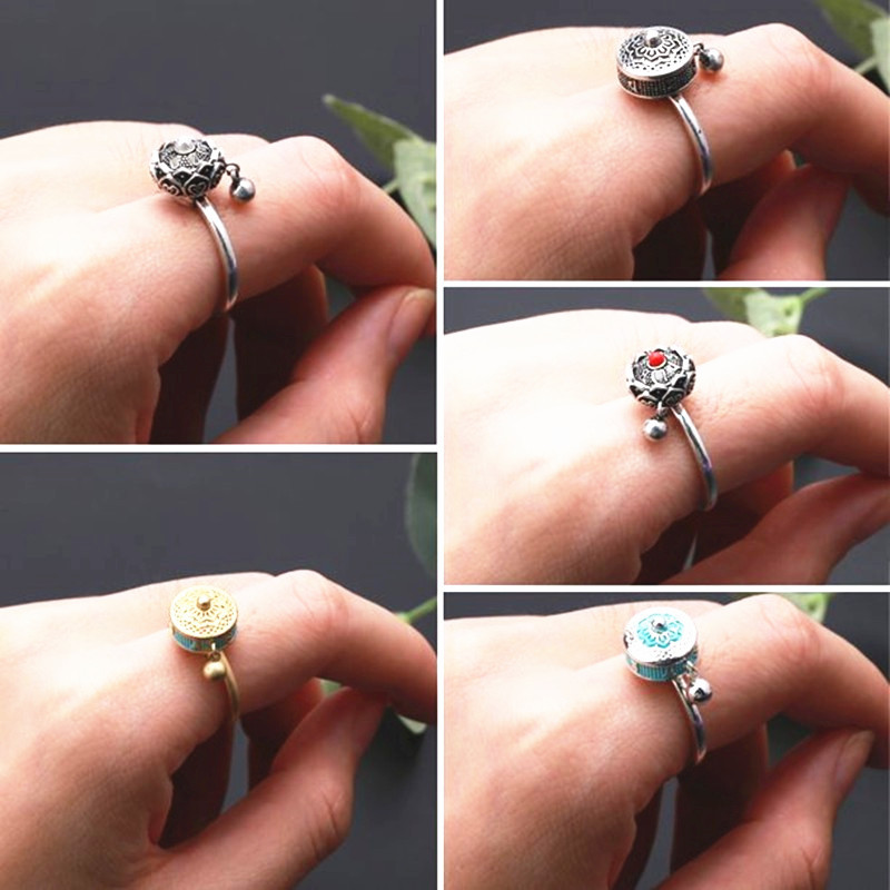 Vintage Six Word Mantra Enamel Spinning Ring for Anxiety Relief - Image 11