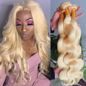 Simulated Human Hair Body Wave Curtain 613 Wig - High Temperature Silk Snake Wavy Style
