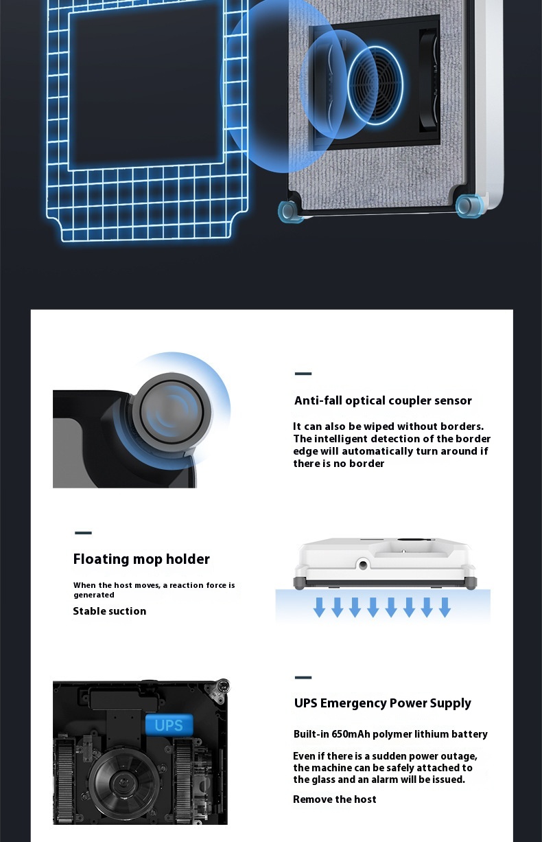 Smart Compact Window Cleaning Robot - Automatic Glass Cleaner Robot