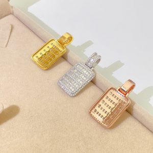 S925 Silver Inlay Pendant - Trendy Hip Hop Jewelry for Style and Elegance