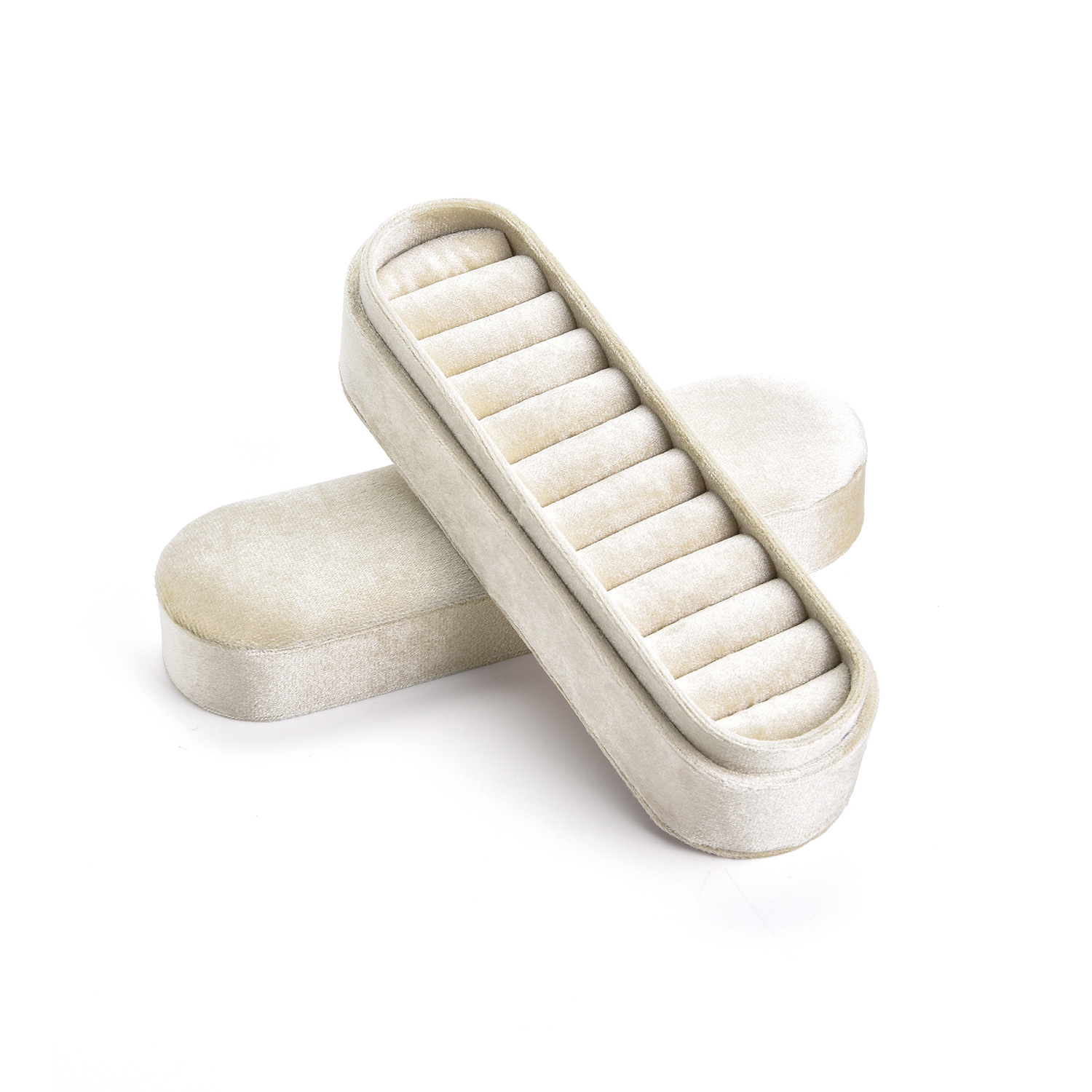 Luxury Velvet Rings & Ear Studs Storage Box - Elegant Organizer for Jewelry