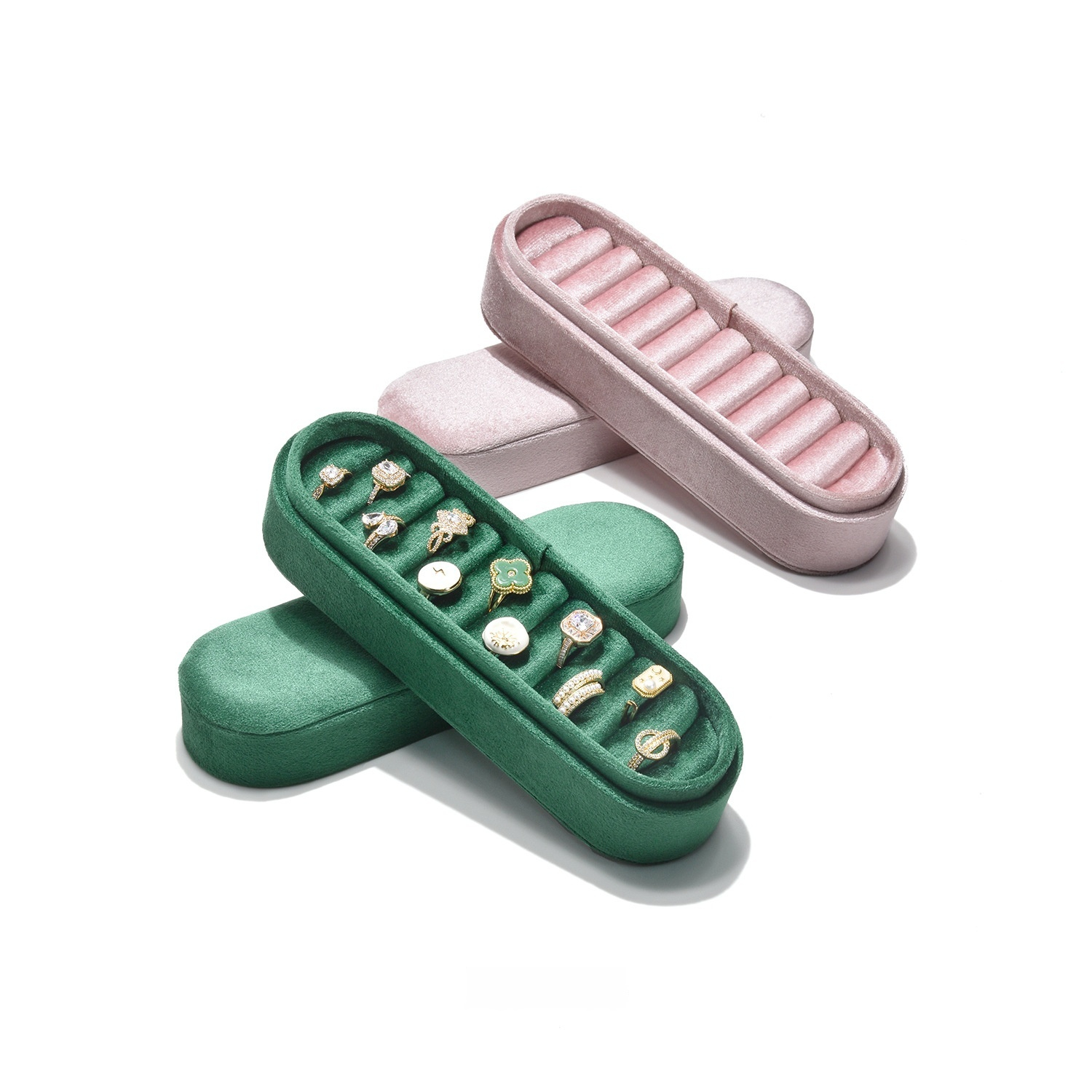 Luxury Velvet Rings & Ear Studs Storage Box - Elegant Organizer for Jewelry - Image 6