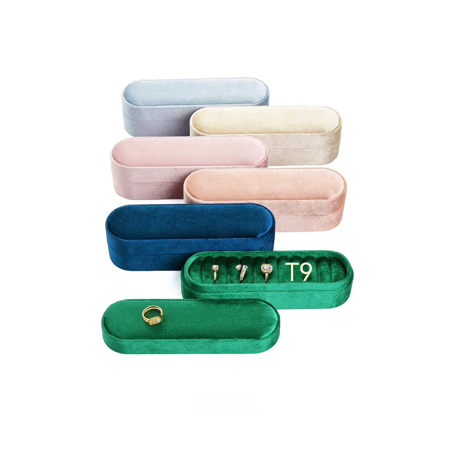 Luxury Velvet Rings & Ear Studs Storage Box - Elegant Organizer for Jewelry - Image 7