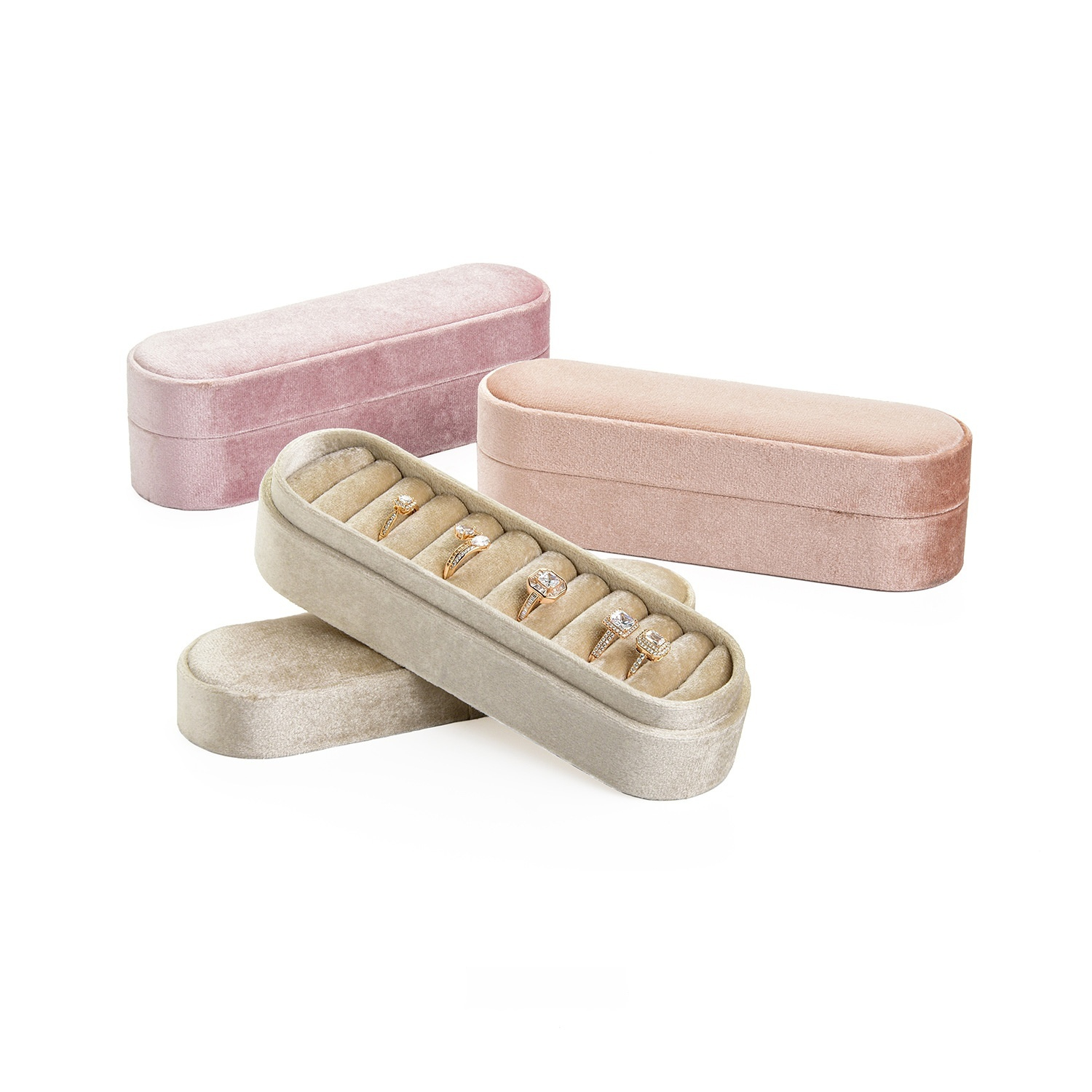 Luxury Velvet Rings & Ear Studs Storage Box - Elegant Organizer for Jewelry - Image 8