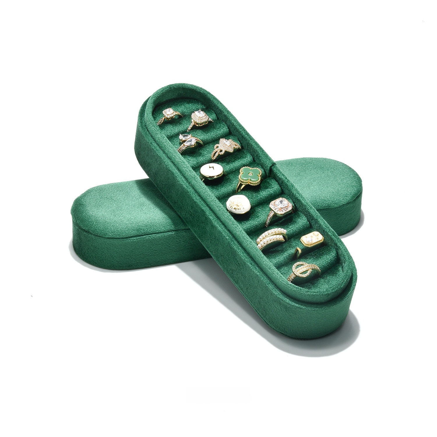 Luxury Velvet Rings & Ear Studs Storage Box - Elegant Organizer for Jewelry - Image 9