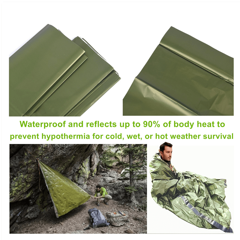 Portable Lightweight Emergency Sleeping Bag & Blanket Tent - Thermal Bivy Sack for Camping, Hiking, and Outdoor Adventures - Windproof, Waterproof Survival Blanket - Image 5