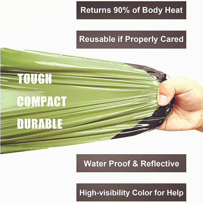 Portable Lightweight Emergency Sleeping Bag & Blanket Tent - Thermal Bivy Sack for Camping, Hiking, and Outdoor Adventures - Windproof, Waterproof Survival Blanket - Image 6