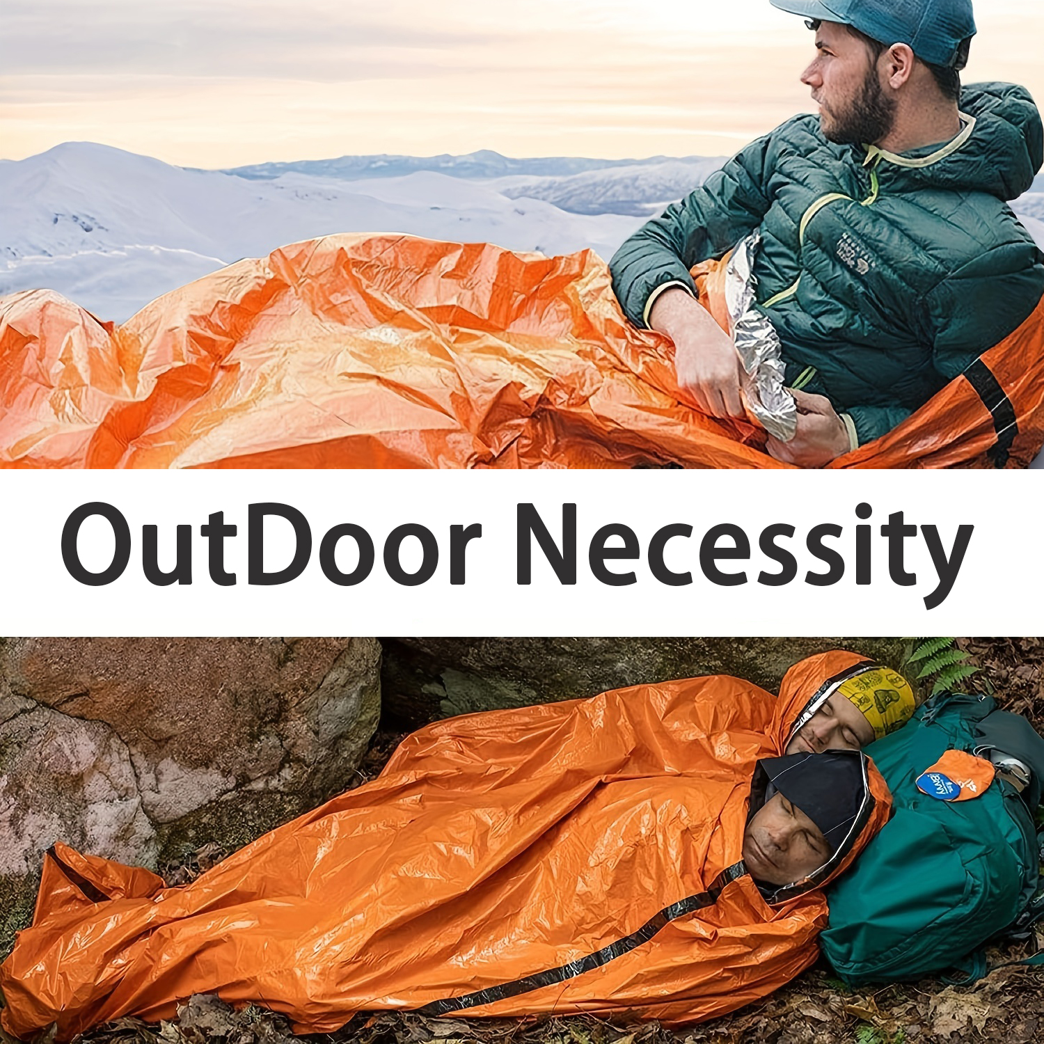 Portable Lightweight Emergency Sleeping Bag & Blanket Tent - Thermal Bivy Sack for Camping, Hiking, and Outdoor Adventures - Windproof, Waterproof Survival Blanket - Image 10