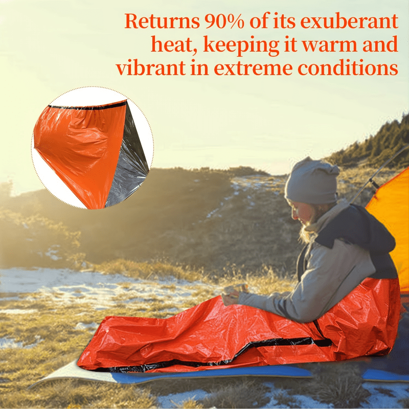 Portable Lightweight Emergency Sleeping Bag & Blanket Tent - Thermal Bivy Sack for Camping, Hiking, and Outdoor Adventures - Windproof, Waterproof Survival Blanket - Image 19