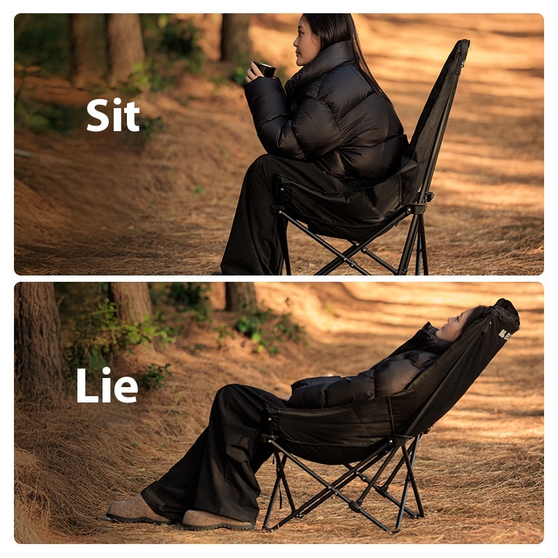 Portable Camping Recliner - Thickened Stool Beach Chair & Outdoor Folding Chair - Image 3
