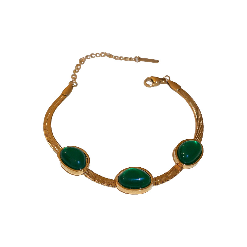 Stylish Multilayer Green Stone Crystal Snake Chain Necklace for Women - Boho Fashion Jewelry Gift - Image 3