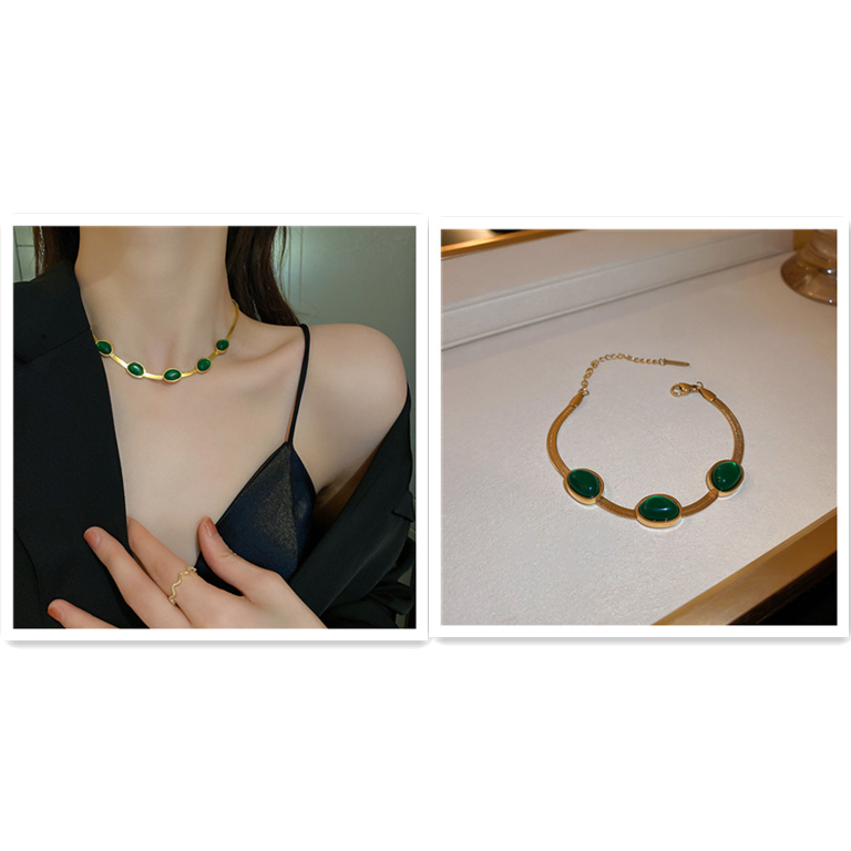 Stylish Multilayer Green Stone Crystal Snake Chain Necklace for Women - Boho Fashion Jewelry Gift - Image 8
