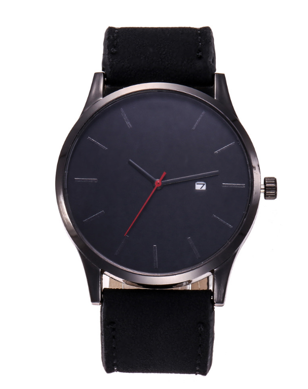 Men's Fashion Business Large Dial Quartz Watch with Matte Belt – Simple & Stylish Timepiece - Image 3