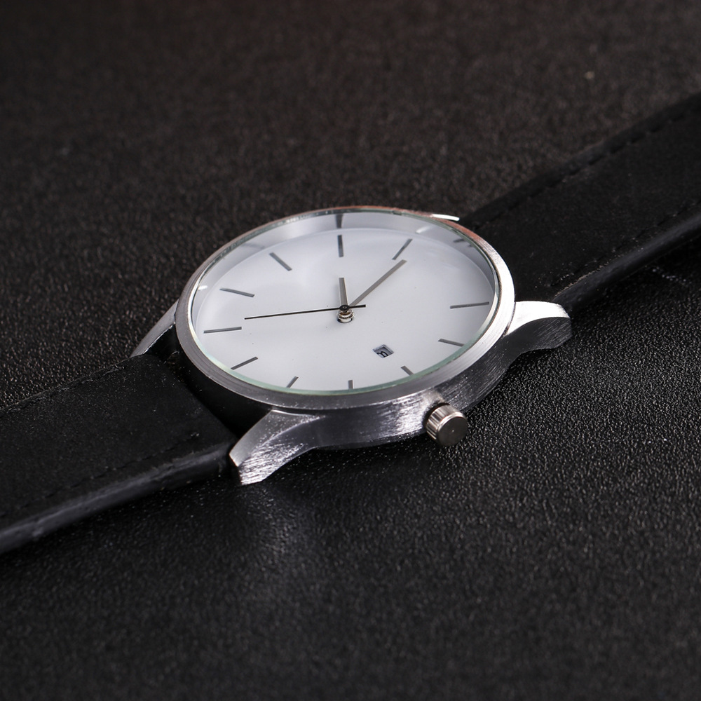 Men's Fashion Business Large Dial Quartz Watch with Matte Belt – Simple & Stylish Timepiece - Image 5
