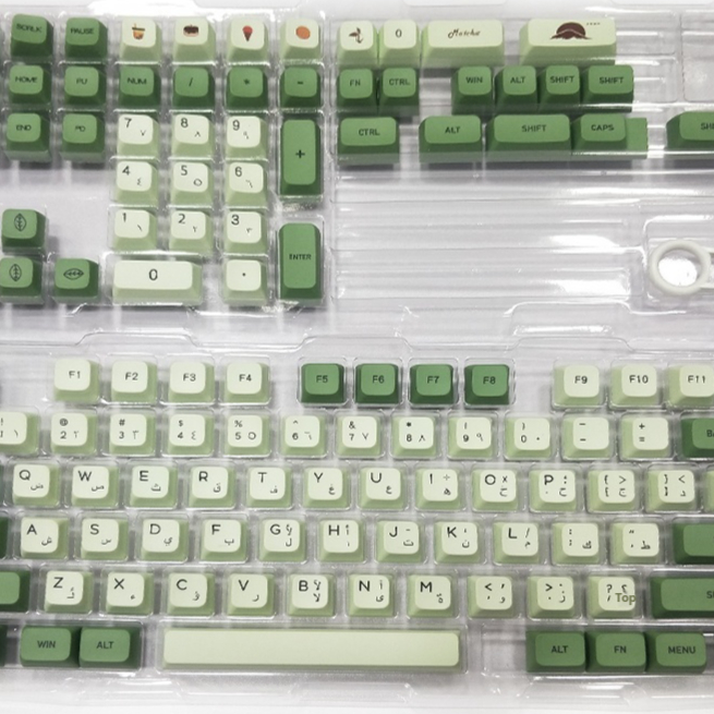 124-Key Matcha Inspired PBT Sublimation Keycap for Custom Keyboards - Image 2