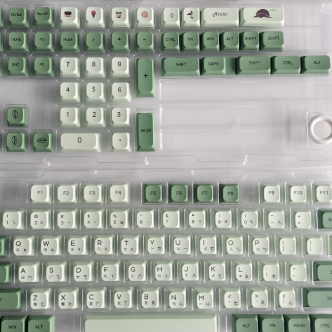 124-Key Matcha Inspired PBT Sublimation Keycap for Custom Keyboards - Image 4