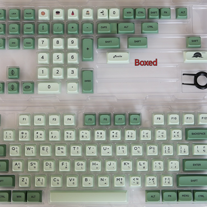 124-Key Matcha Inspired PBT Sublimation Keycap for Custom Keyboards - Image 8