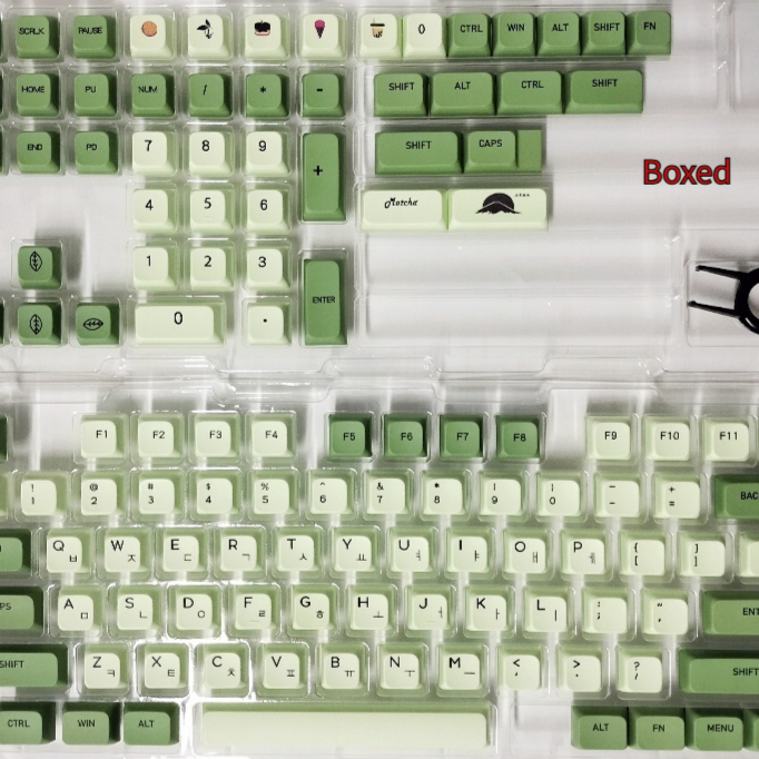 124-Key Matcha Inspired PBT Sublimation Keycap for Custom Keyboards - Image 12