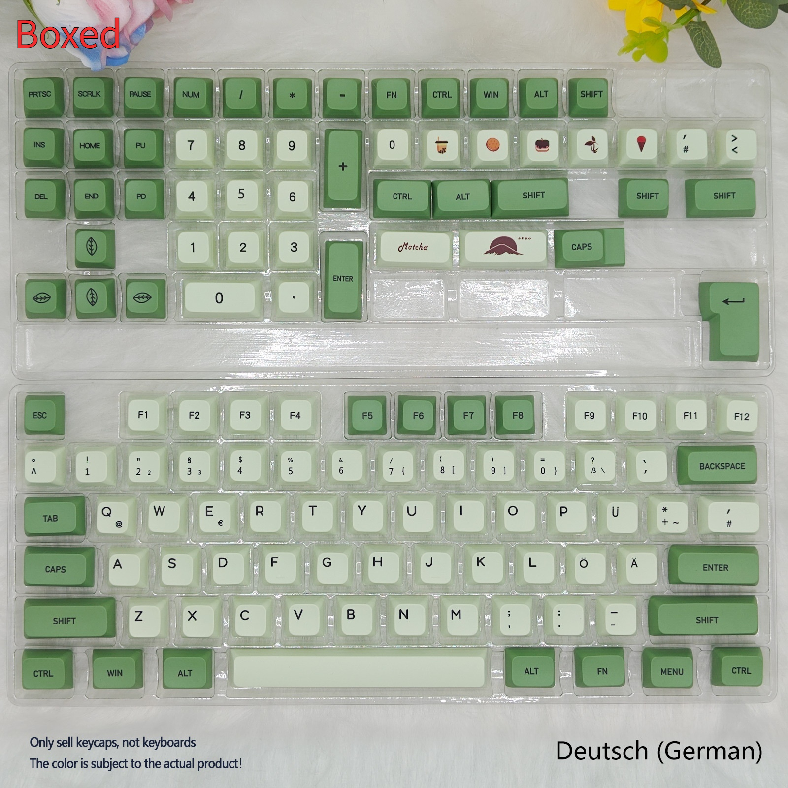 124-Key Matcha Inspired PBT Sublimation Keycap for Custom Keyboards - Image 13