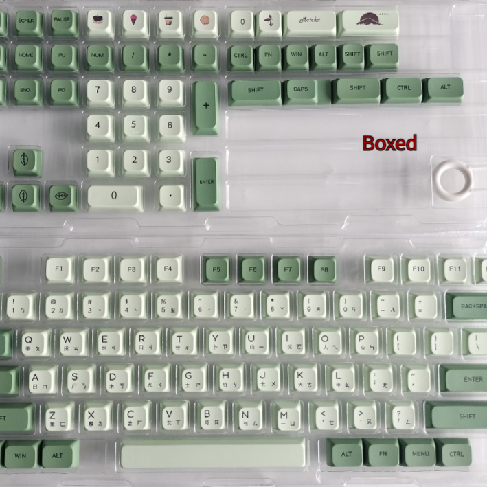 124-Key Matcha Inspired PBT Sublimation Keycap for Custom Keyboards - Image 17
