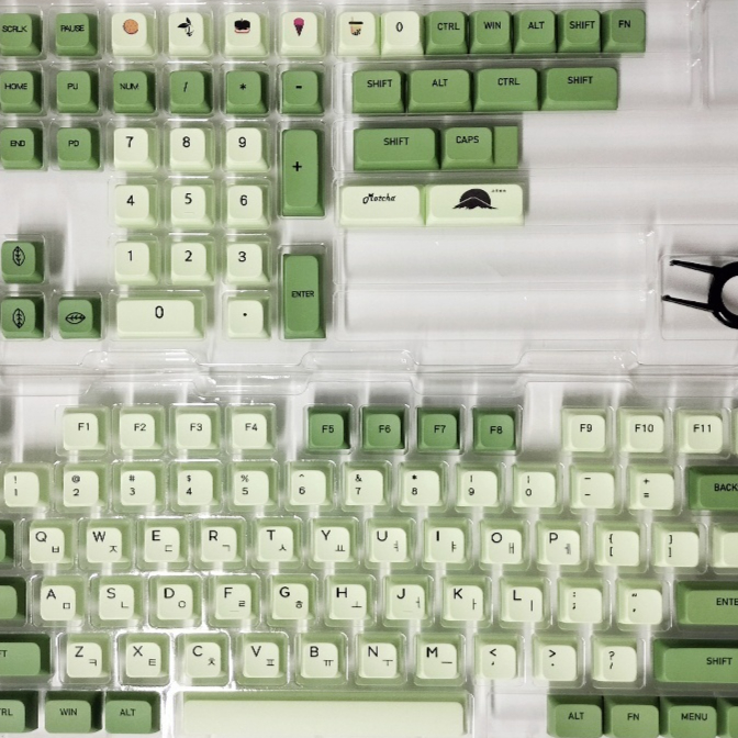 124-Key Matcha Inspired PBT Sublimation Keycap for Custom Keyboards - Image 23