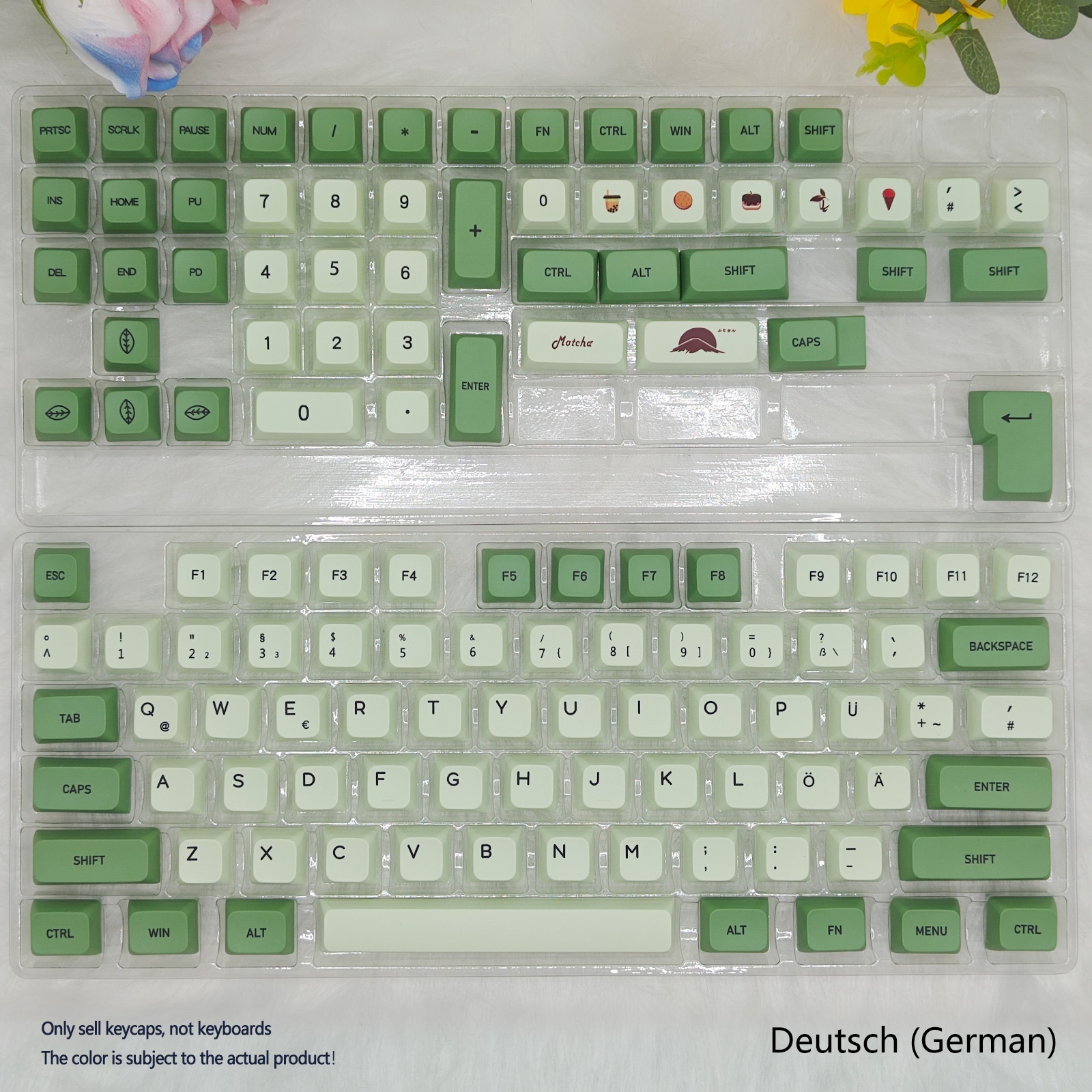 124-Key Matcha Inspired PBT Sublimation Keycap for Custom Keyboards - Image 24