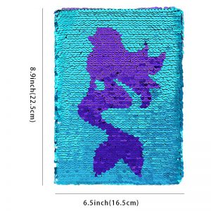 Adorable Cartoon Fishtail Pearl Plush Notebook for Kids with Lock