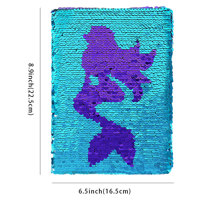 Adorable Cartoon Fishtail Pearl Plush Notebook for Kids with Lock