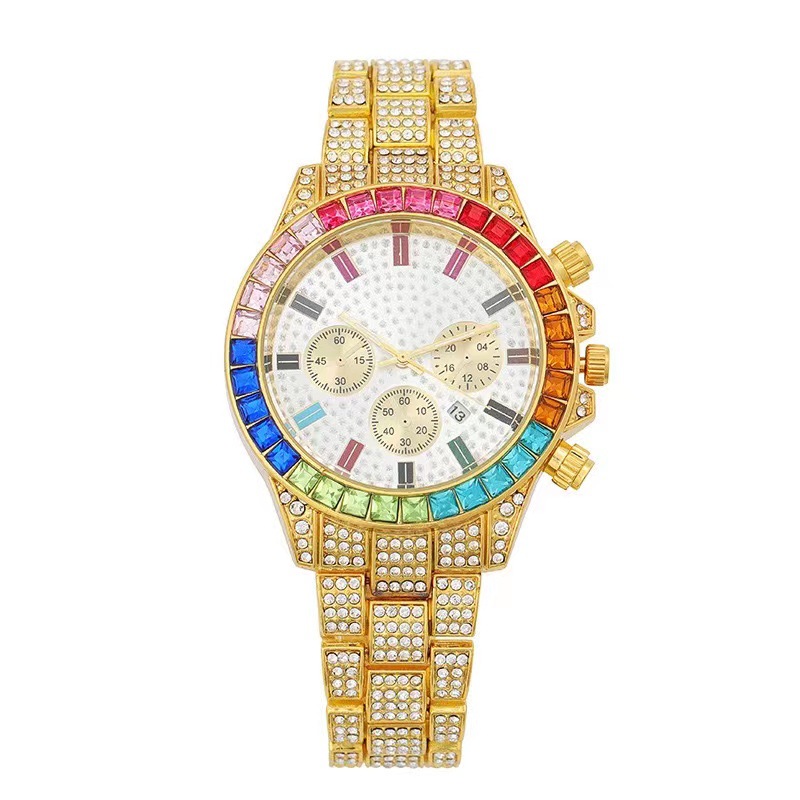 Elegant Women's Steel Full Diamond Single Calendar Wrist Watch - Luxe Timepiece - Image 6
