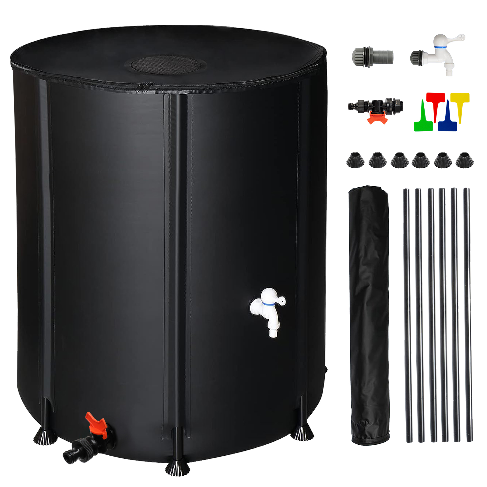132-Gallon Black PVC Collapsible Rain Bucket – Durable & Portable Water Collector - Image 3