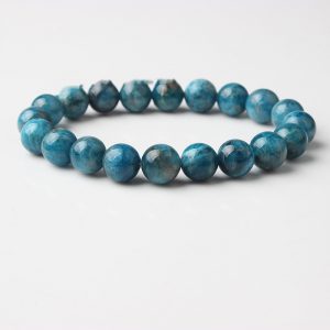 Versatile Natural Blue Apatite Bracelets for Men and Women - Stylish Elastic Beaded Jewelry