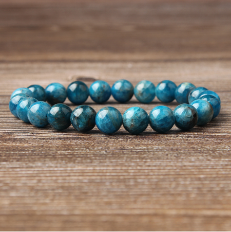 Versatile Natural Blue Apatite Bracelets for Men and Women - Stylish Elastic Beaded Jewelry - Image 6