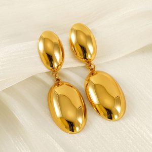 Stylish Exaggerated Geometry Oval Earrings - Simple Yet Eye-Catching