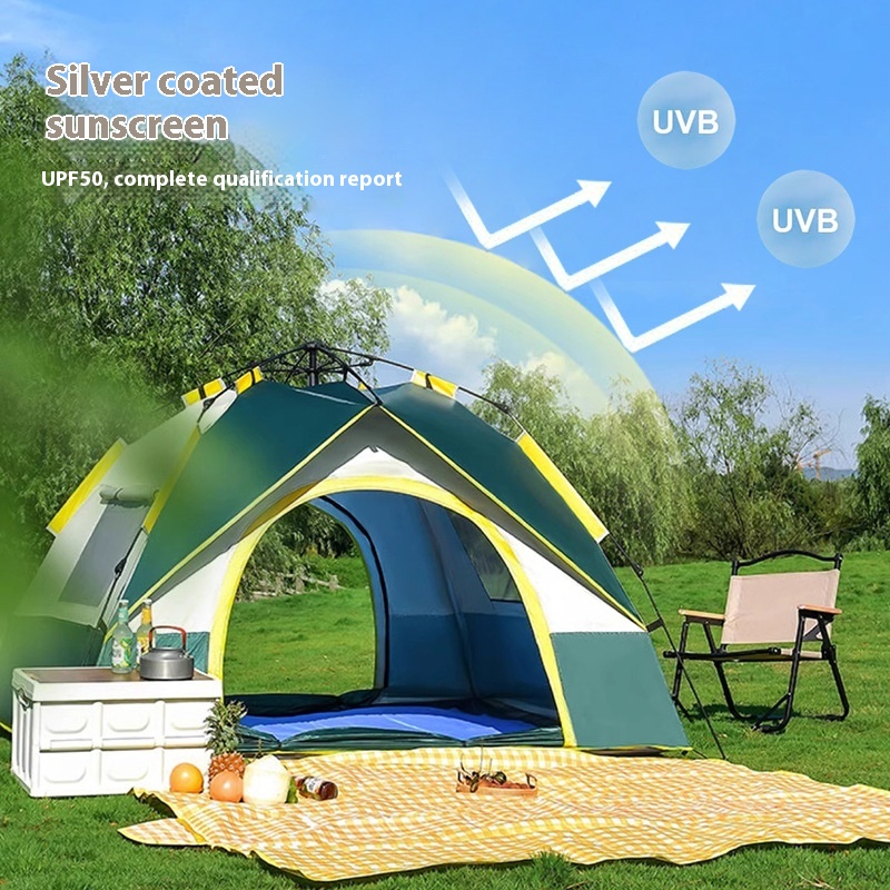 Automatic Quick-Open Tent for 3-4 People - Ideal for Outdoor Camping