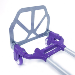 Compact Foldable Telescopic Trolley Luggage Cart in Purple - Easy Travel Solution