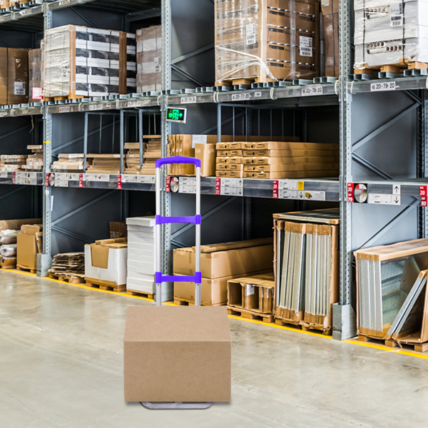 Compact Foldable Telescopic Trolley Luggage Cart in Purple - Easy Travel Solution - Image 9