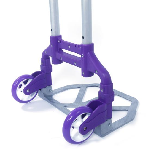 Compact Foldable Telescopic Trolley Luggage Cart in Purple - Easy Travel Solution - Image 10