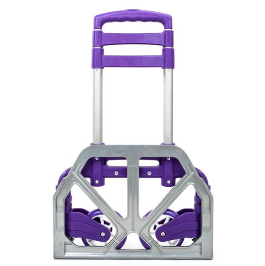 Compact Foldable Telescopic Trolley Luggage Cart in Purple - Easy Travel Solution - Image 11